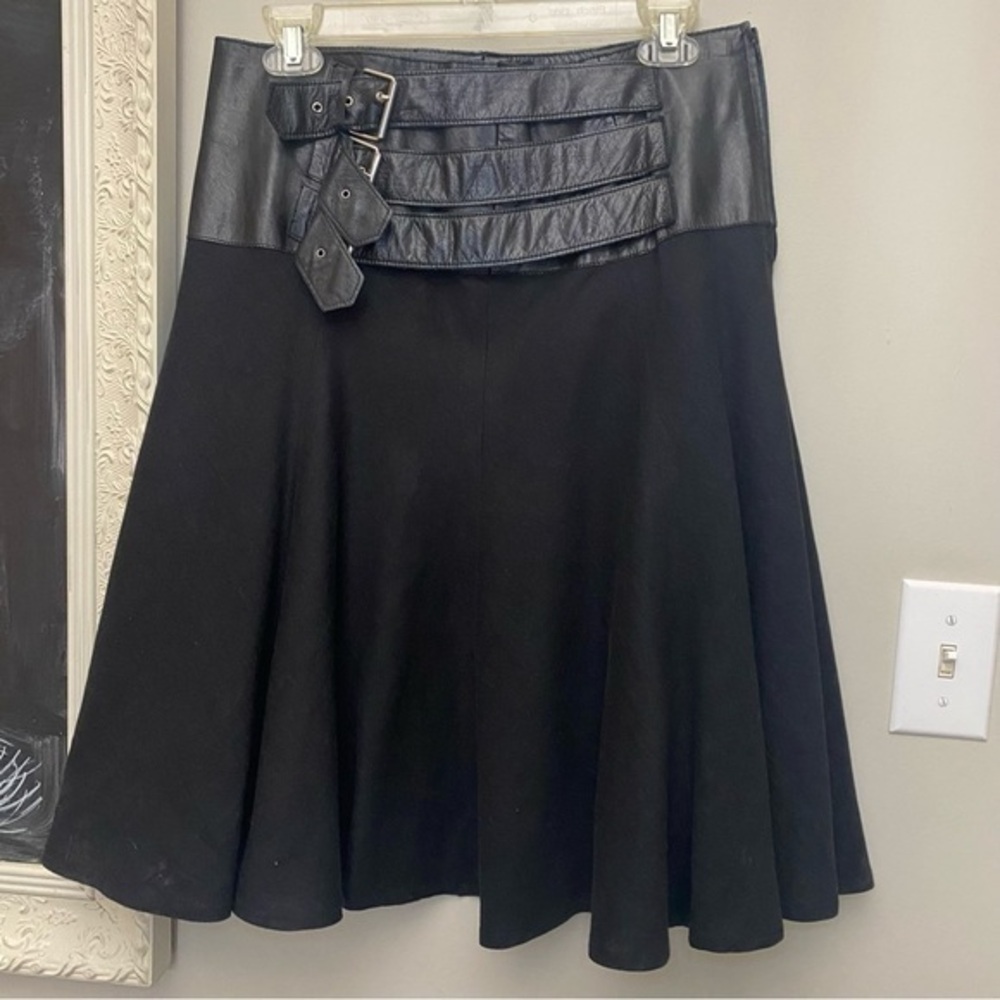 Mackage Sweeties Leather and Linen Skirt